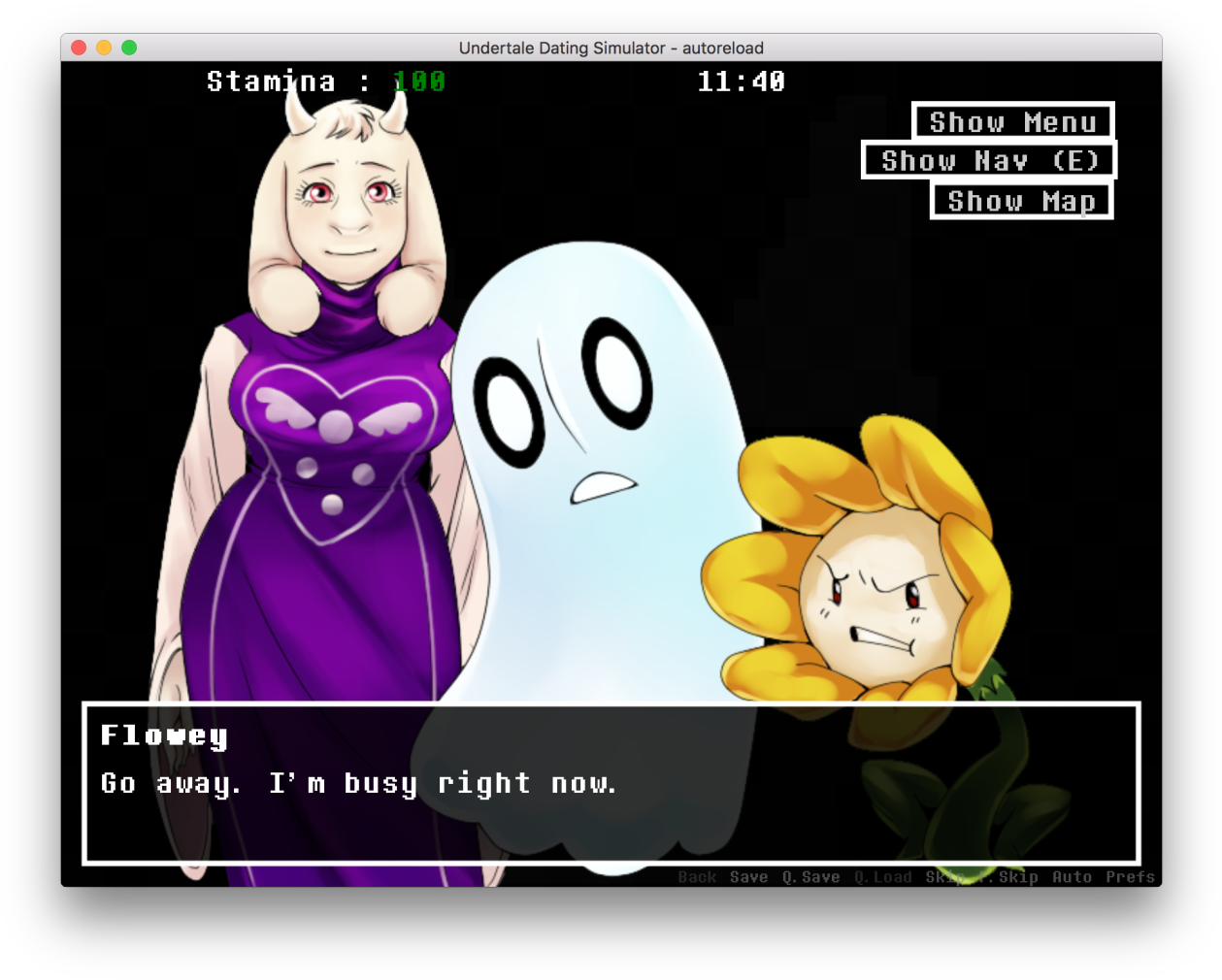 Undertale Dating Simulator Scene