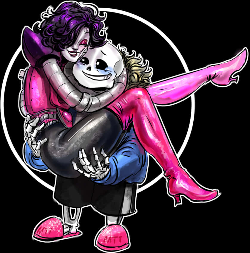 Undertale Sansand Mettaton Hug