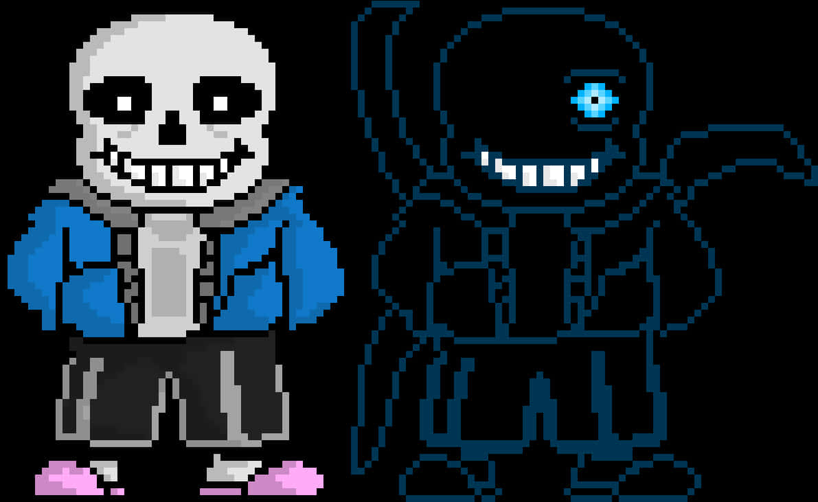 Undertale Sansand Papyrus Pixel Art