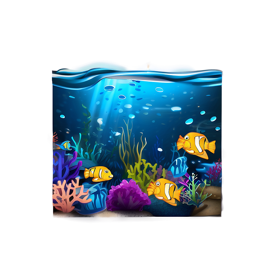 Underwater Cartoon Scene Png Nbt