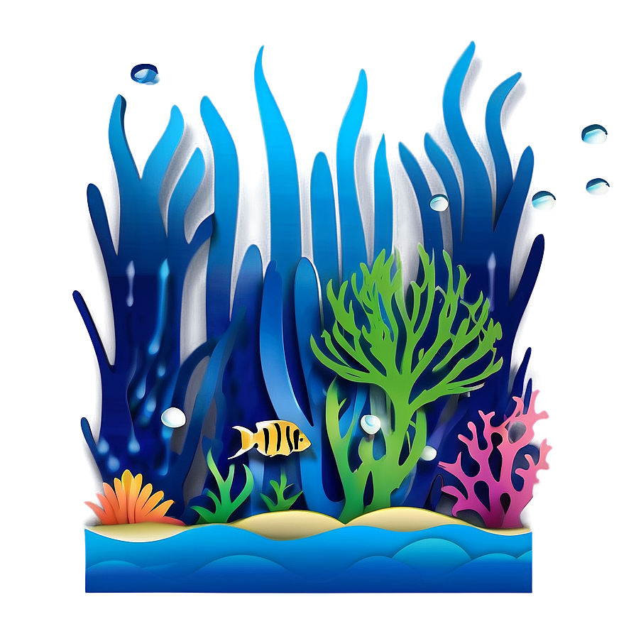 Underwater Scene Paper Cut Out Png 06282024