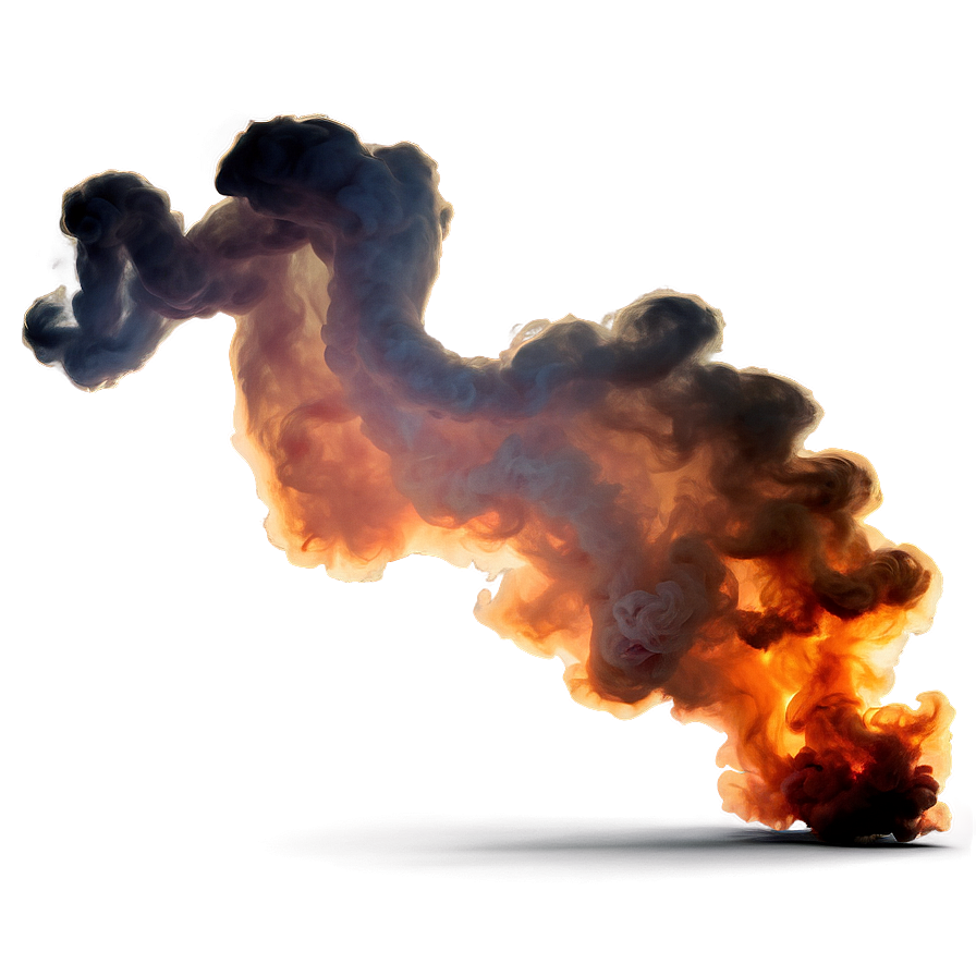 Unfolding Orange Smoke Design Png Ujc