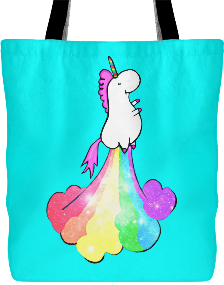 Unicorn Fart Rainbow Tote Bag