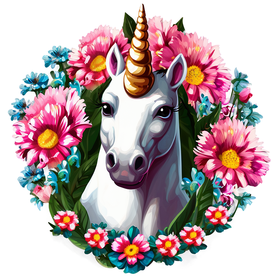 Unicorn Flowers Clipart Png Epn