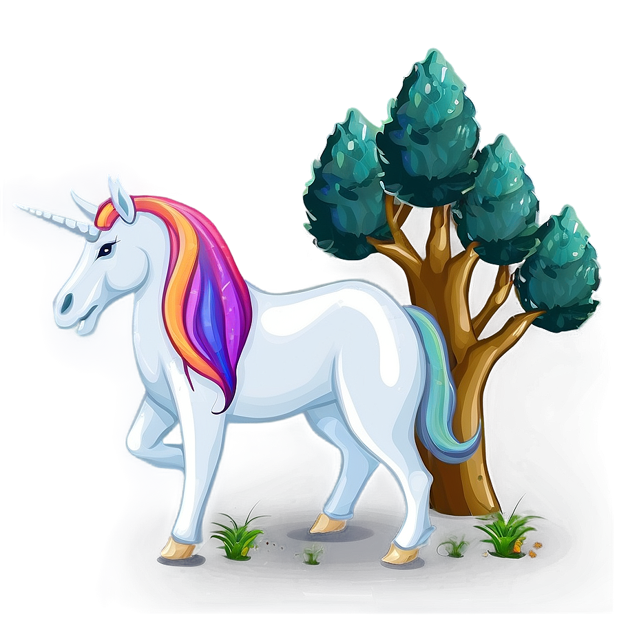 Unicorn In Forest Png Onn