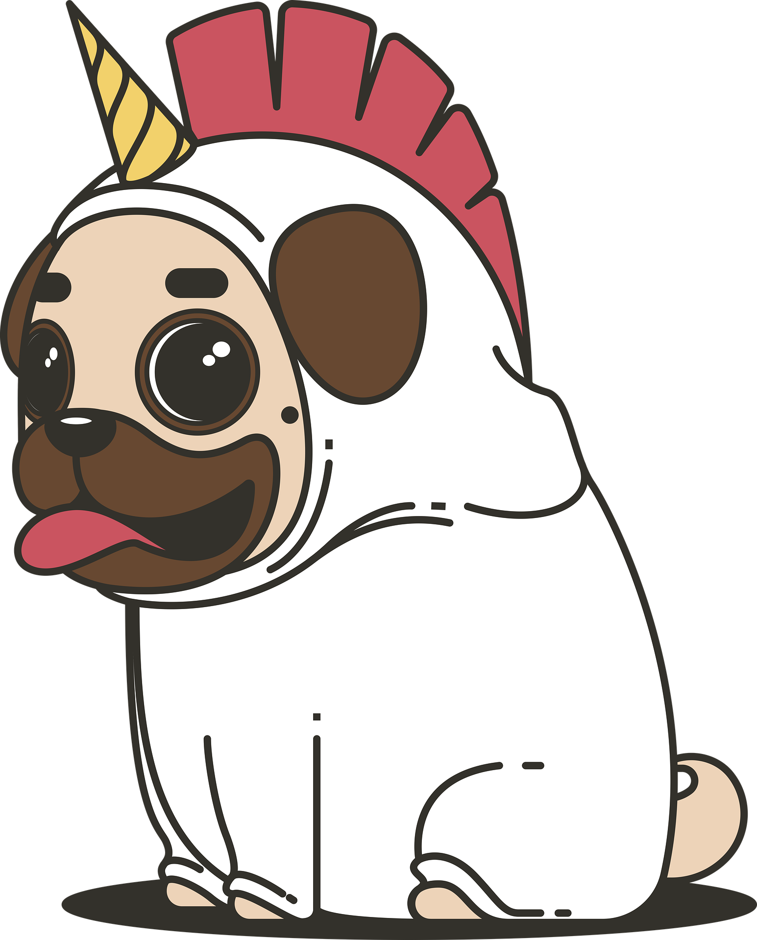 Unicorn Pug Cartoon