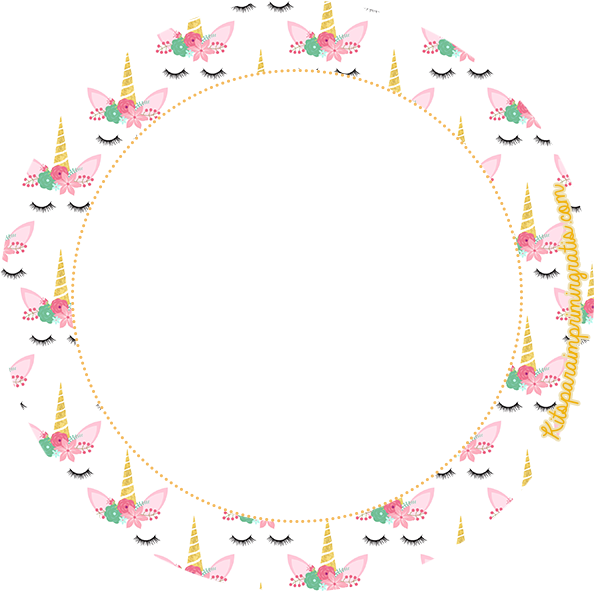 Unicorn Themed Circle Frame