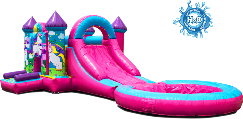 Unicorn Themed Inflatable Water Slide