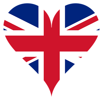 Union Jack Heart Shape