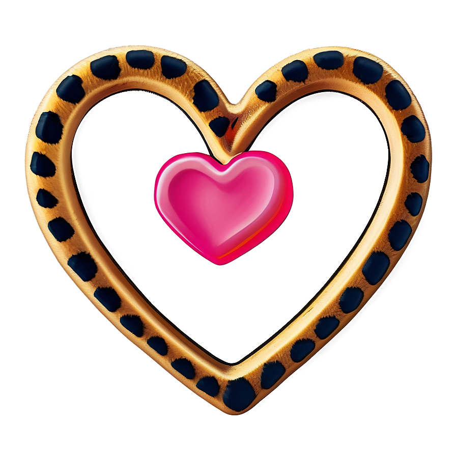 Unique Leopard Heart Motif Png Rqn