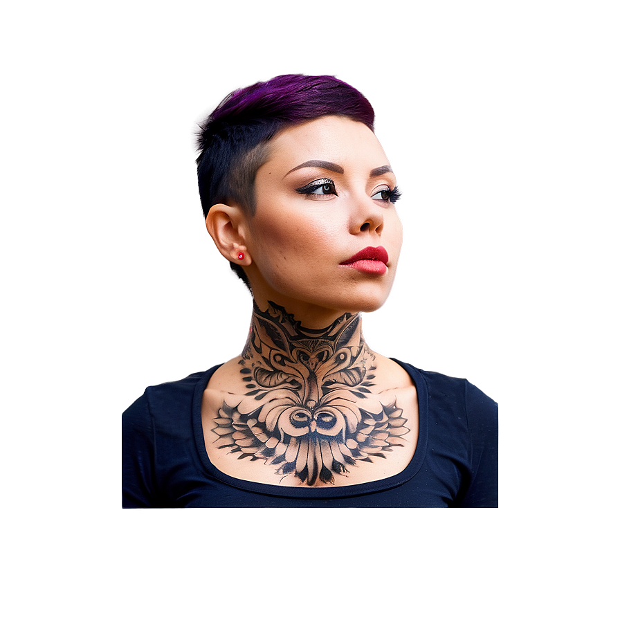 Unique Neck Tattoo Models Png 19