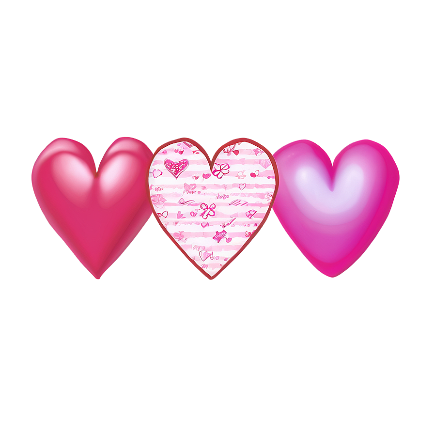 Unique Pink Hearts Png 86