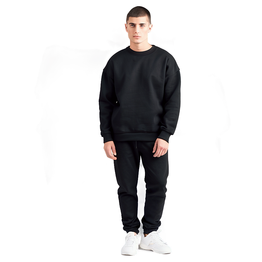 Unisex Black Oversized Sweatshirt Png 16