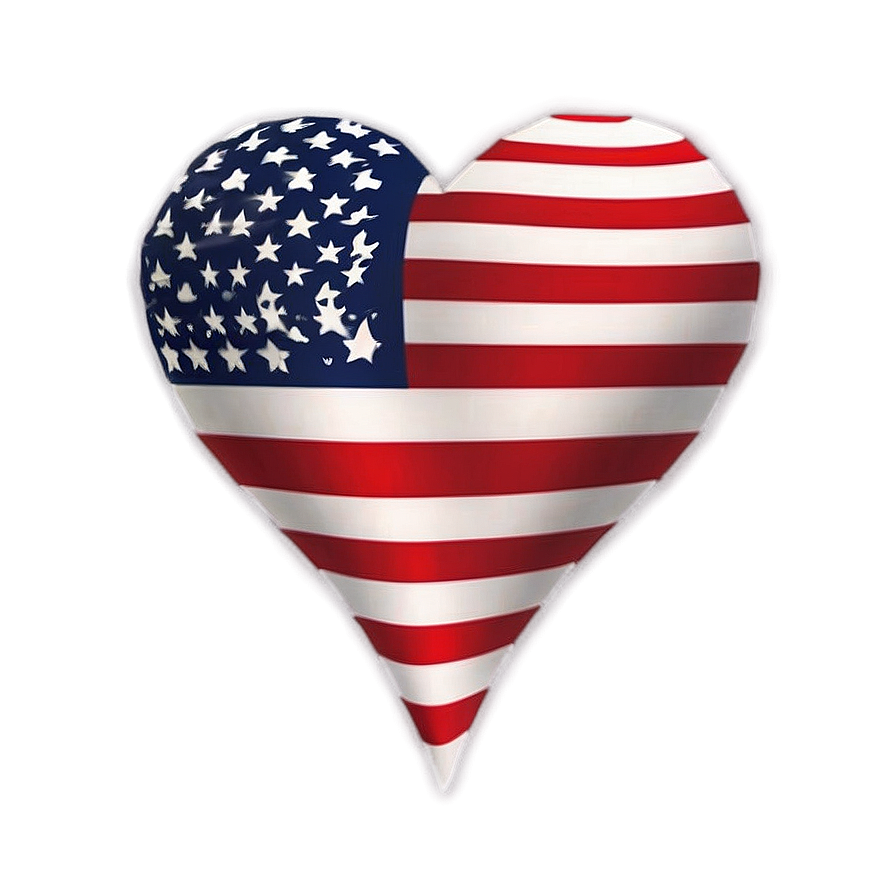 United States Flag In Heart Shape Png Neg13