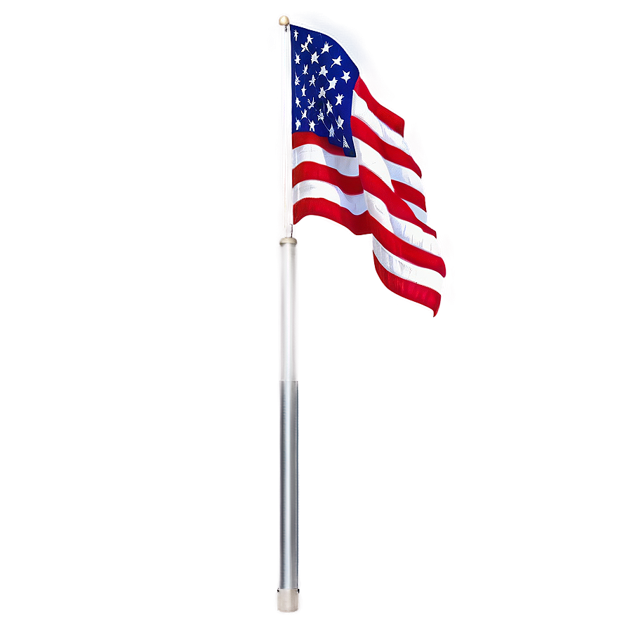 United States Flag On Pole Png Kco69