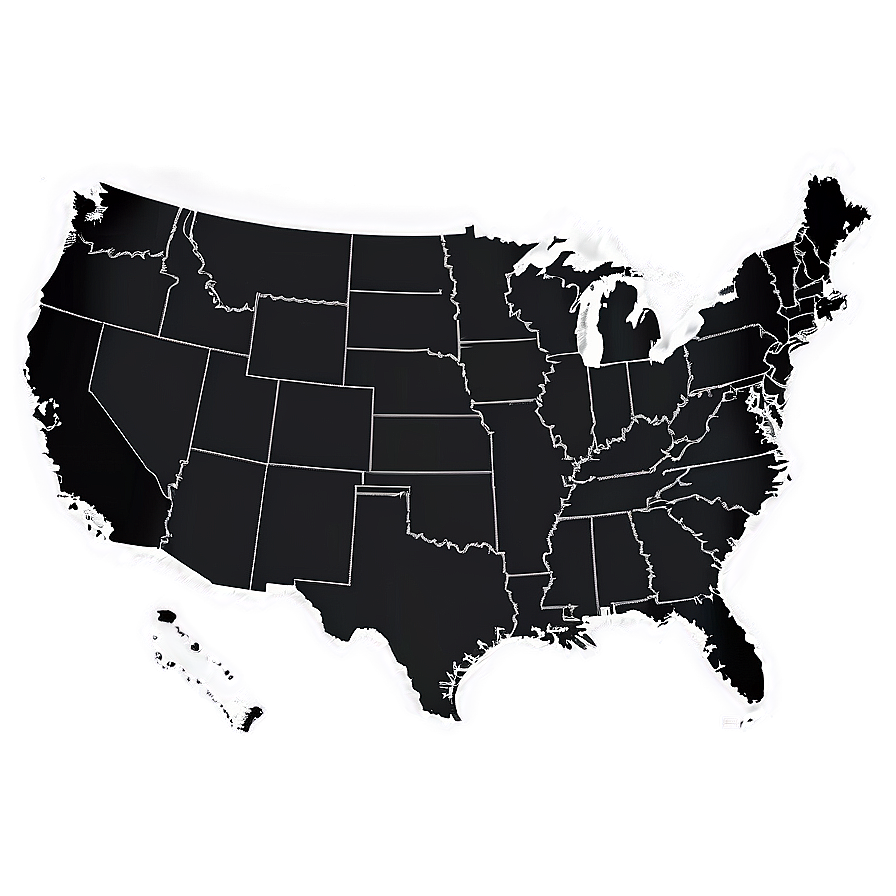 United States Map Silhouette Png 98