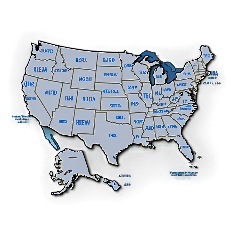 United States Map With Cities And Towns Png 33