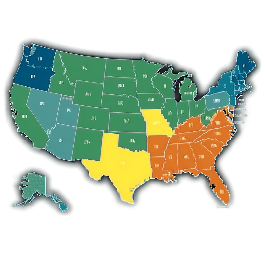 United States Map With Regions Png 43