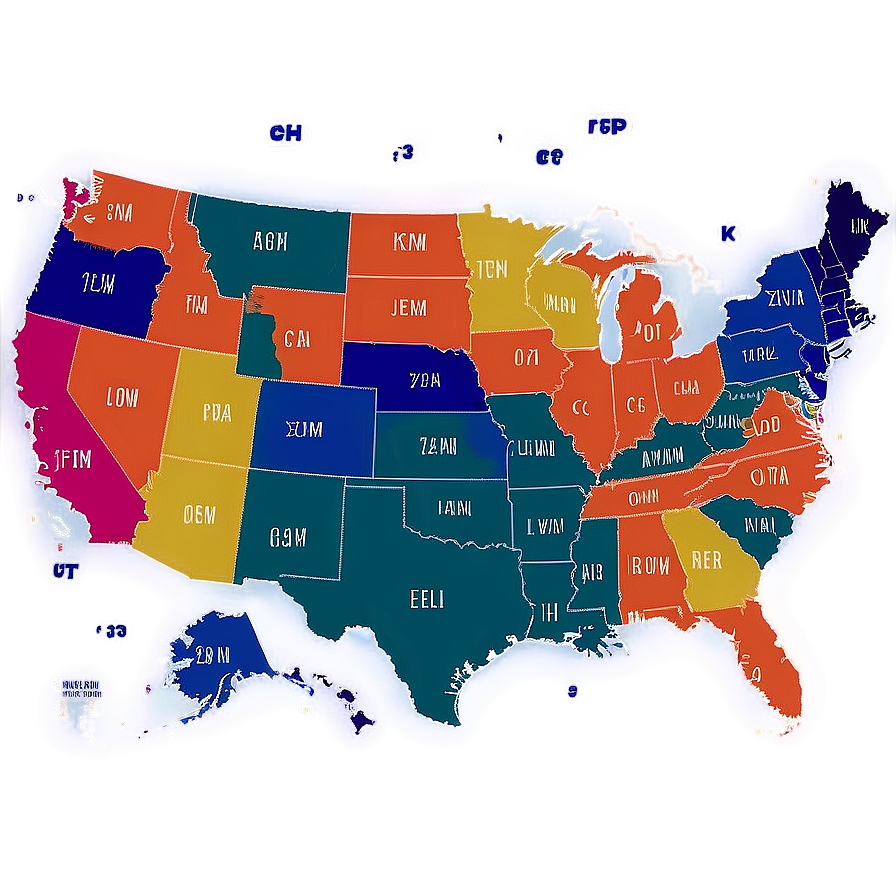 United States Map With State Abbreviations Png 06122024