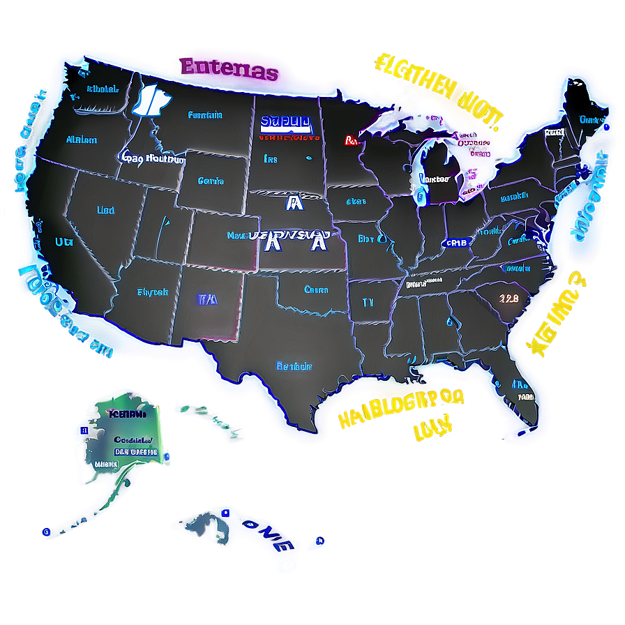 United States Map With State Names Png 06122024