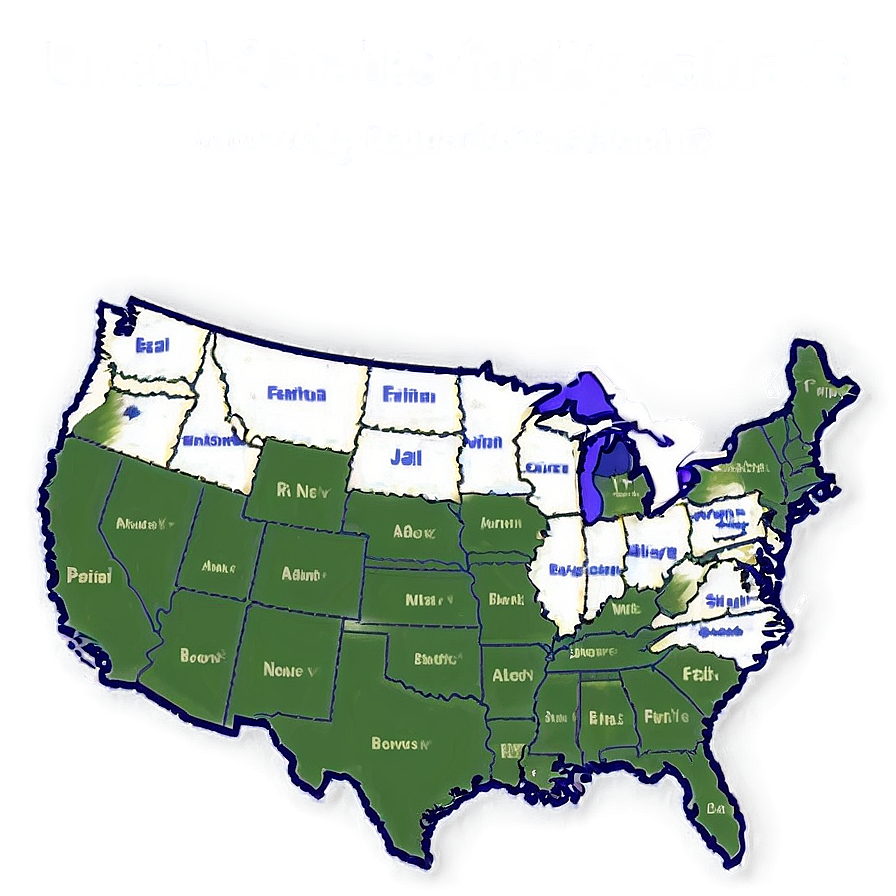 United States Map With State Names Png Wvx36