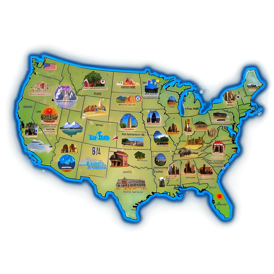 United States Map With Tourist Attractions Png 06122024