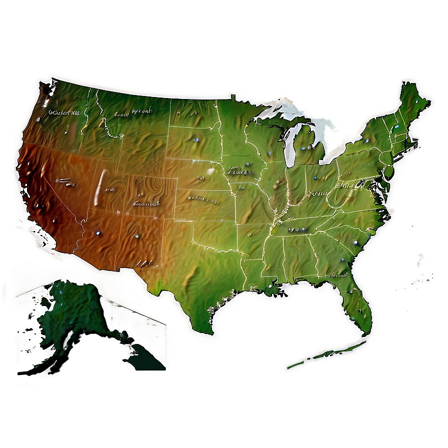 United States Physical Map Png Huh56