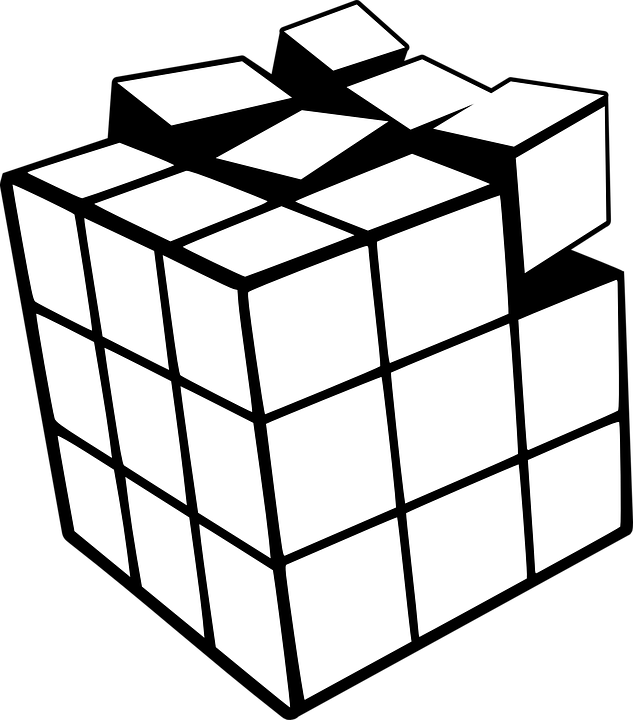 Unsolved Rubiks Cube Illustration