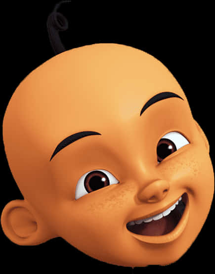 Upin Animated Character Smiling Face