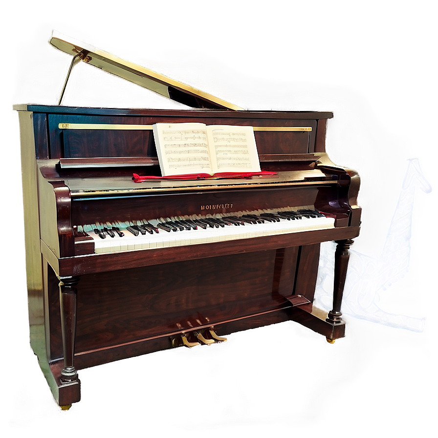 Upright Piano In Music Room Setting Png Dxn6