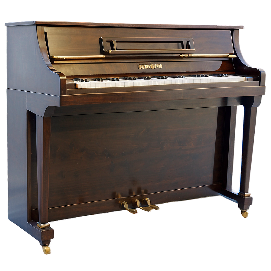 Upright Piano With Brass Pedals Png 06272024