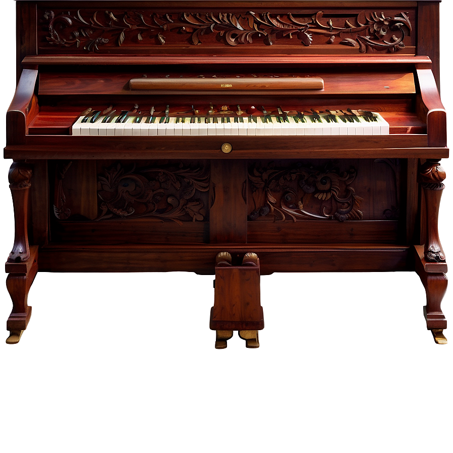 Upright Piano With Detailed Carvings Png Bvh