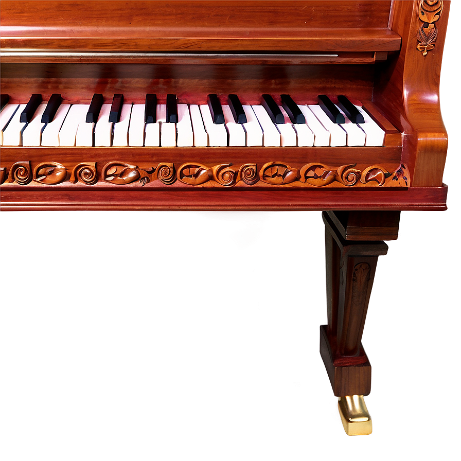 Upright Piano With Detailed Carvings Png Xni2