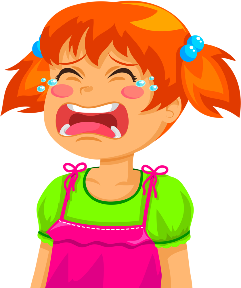 Upset Cartoon Child Crying