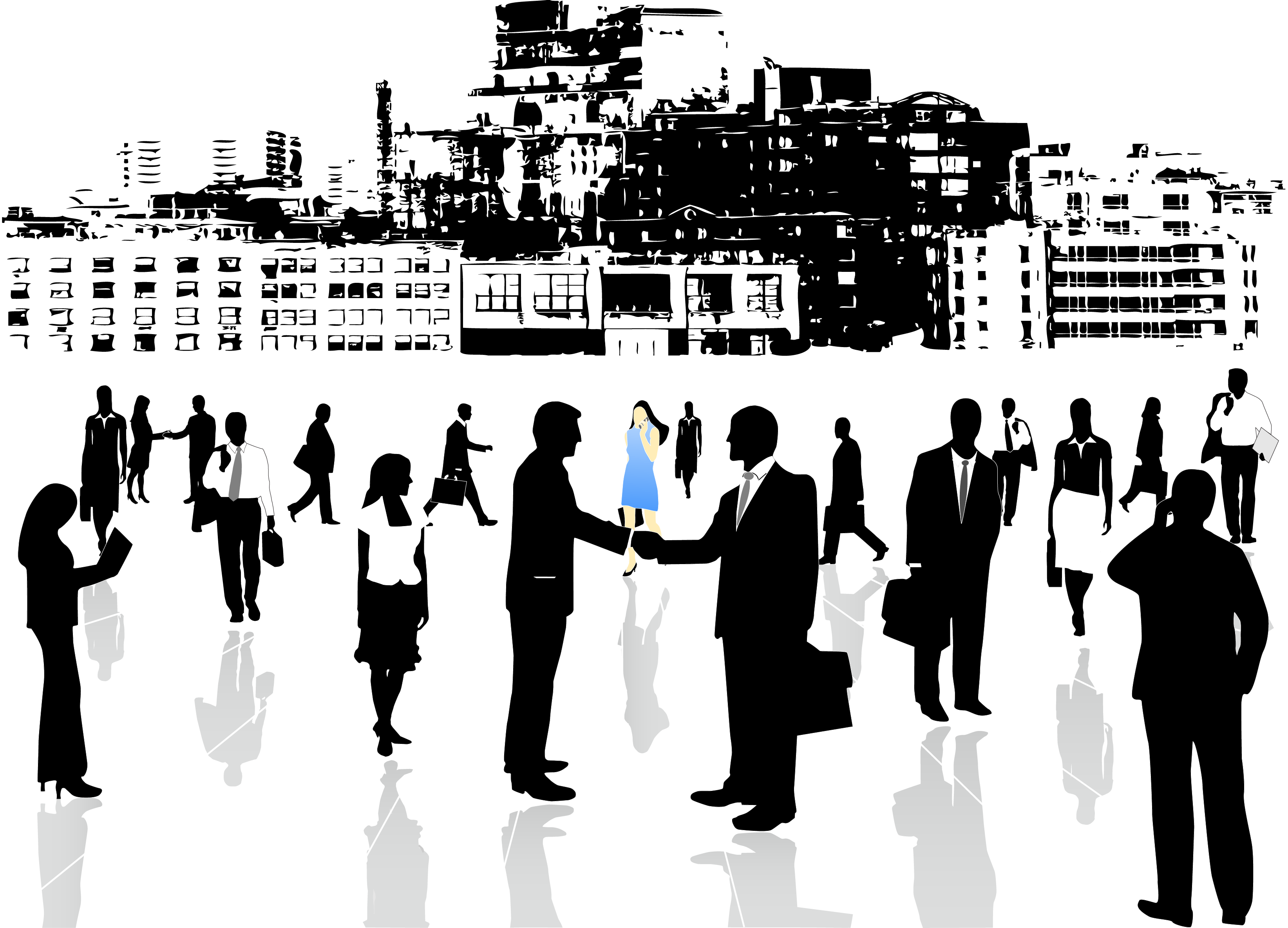 Urban Business People Silhouettes