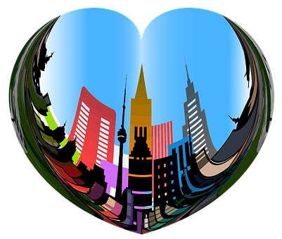 Urban Heart Skyline Illustration