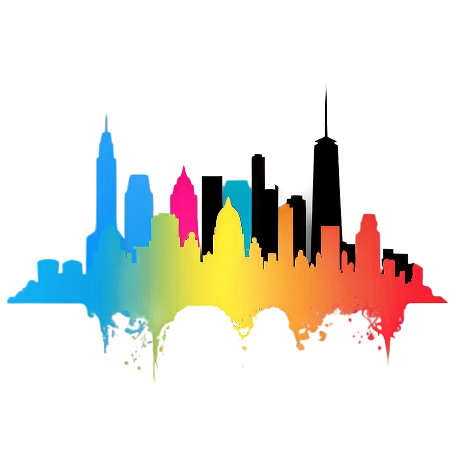 Urban Skyline Silhouette Png Opg35