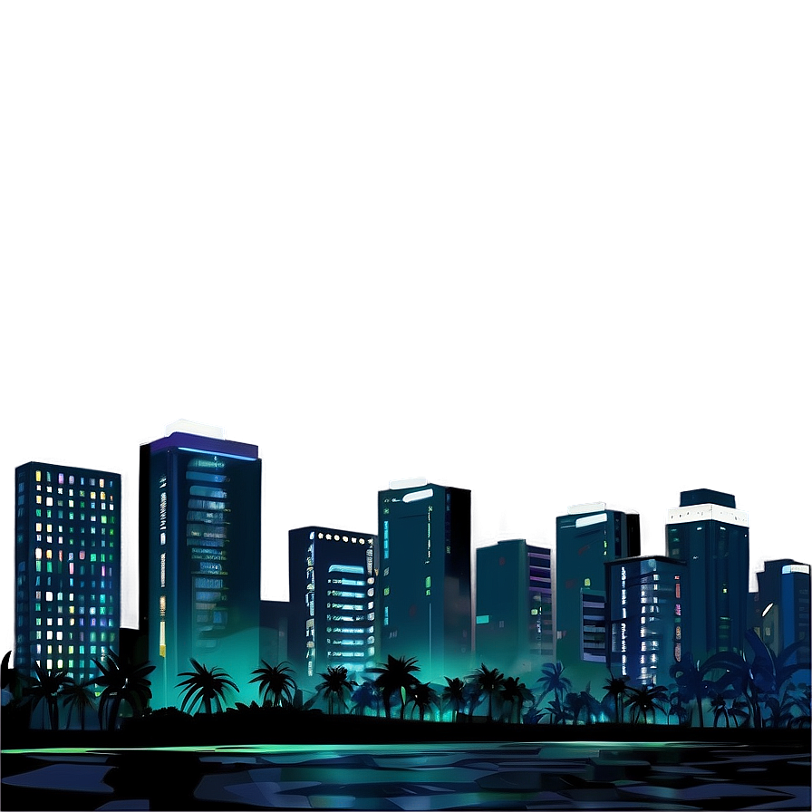 Urban Techno Nightscape Png Hpx