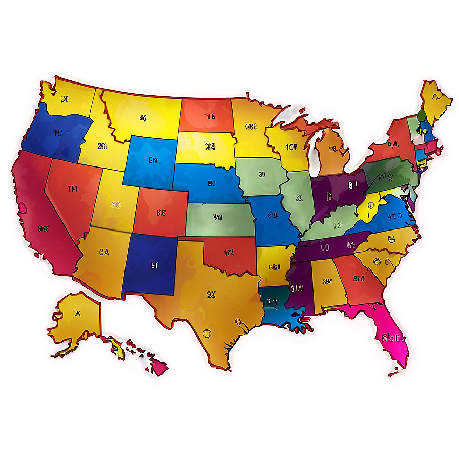 Usa Map Puzzle Png 12