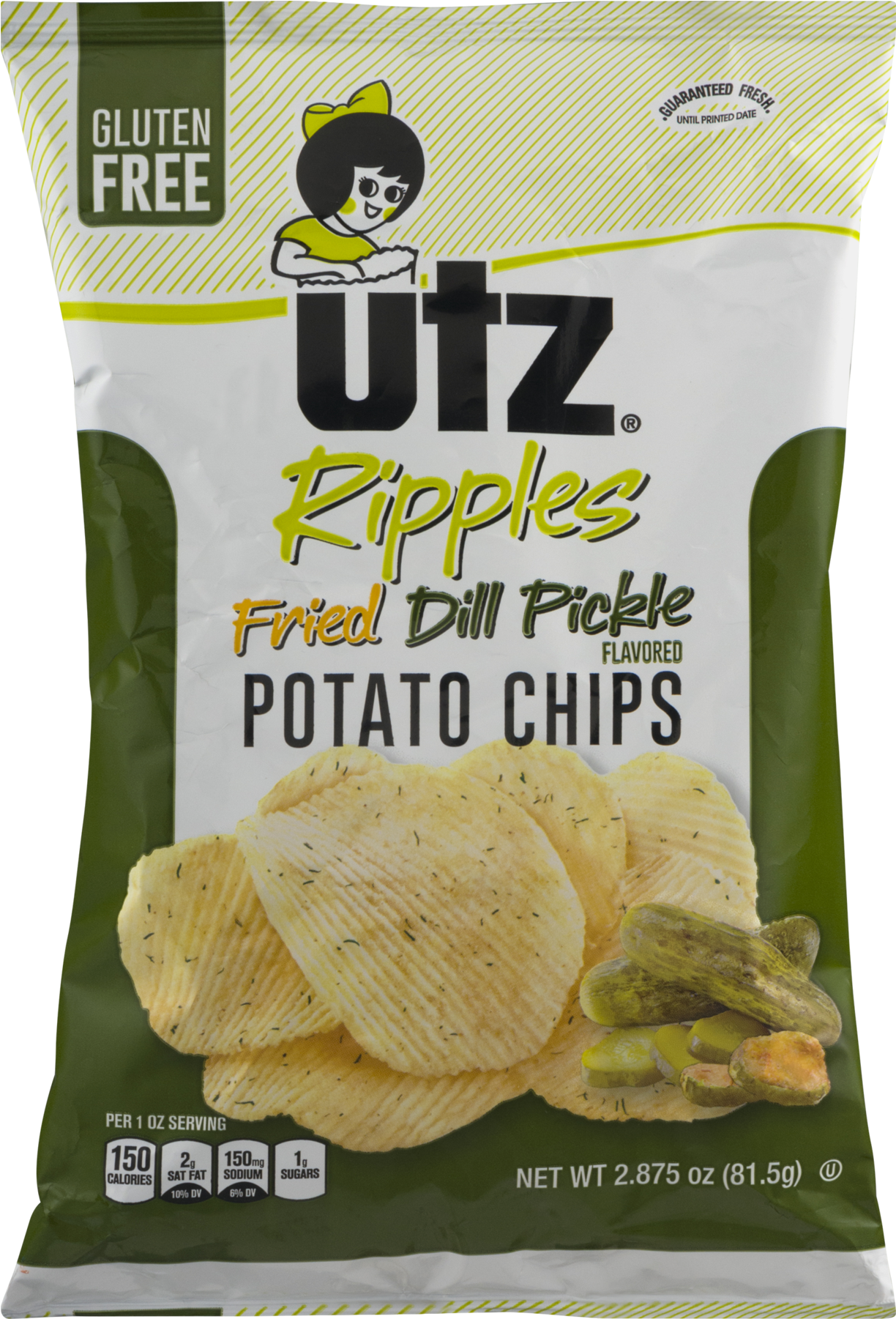 Utz Ripples Fried Dill Pickle Potato Chips Package