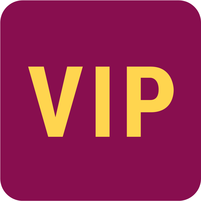 V I P Golden Texton Maroon Background