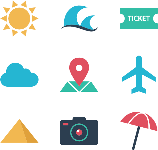 Vacation Travel Icons Set