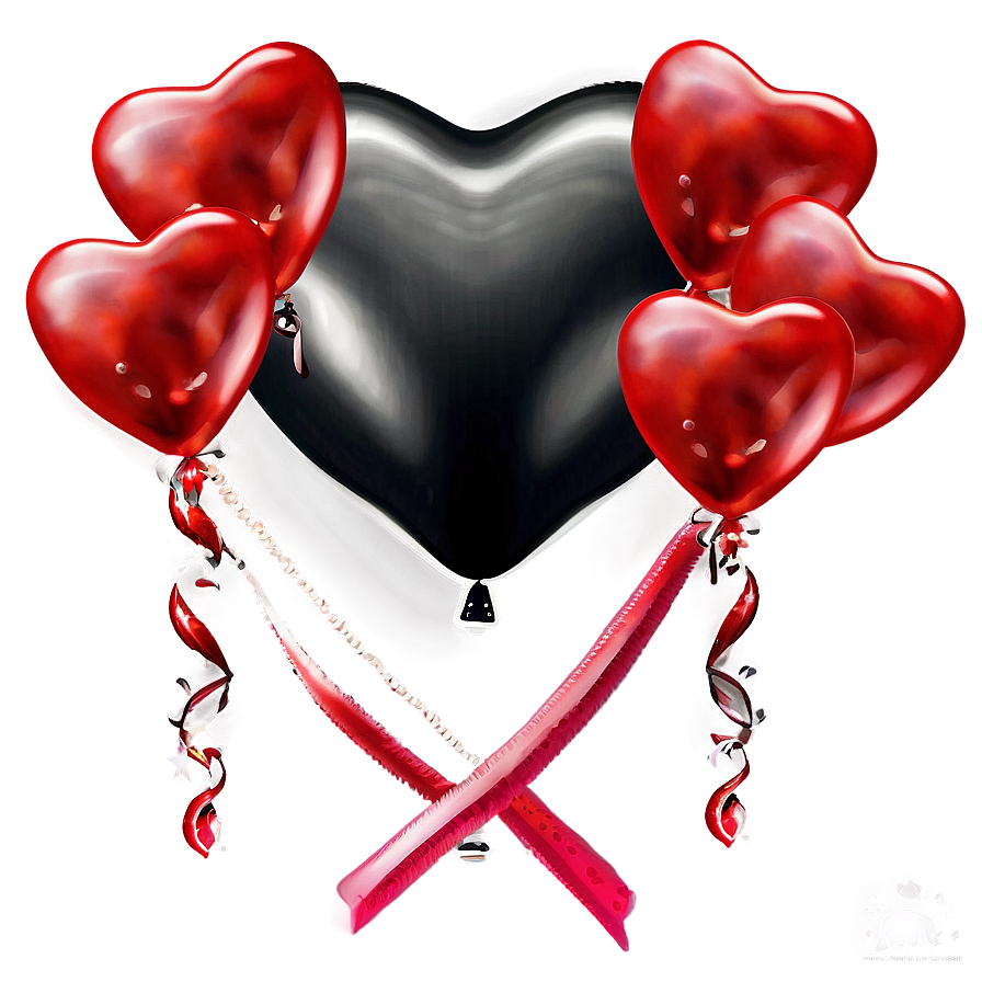 Valentine's Day Red Balloons Png 06132024