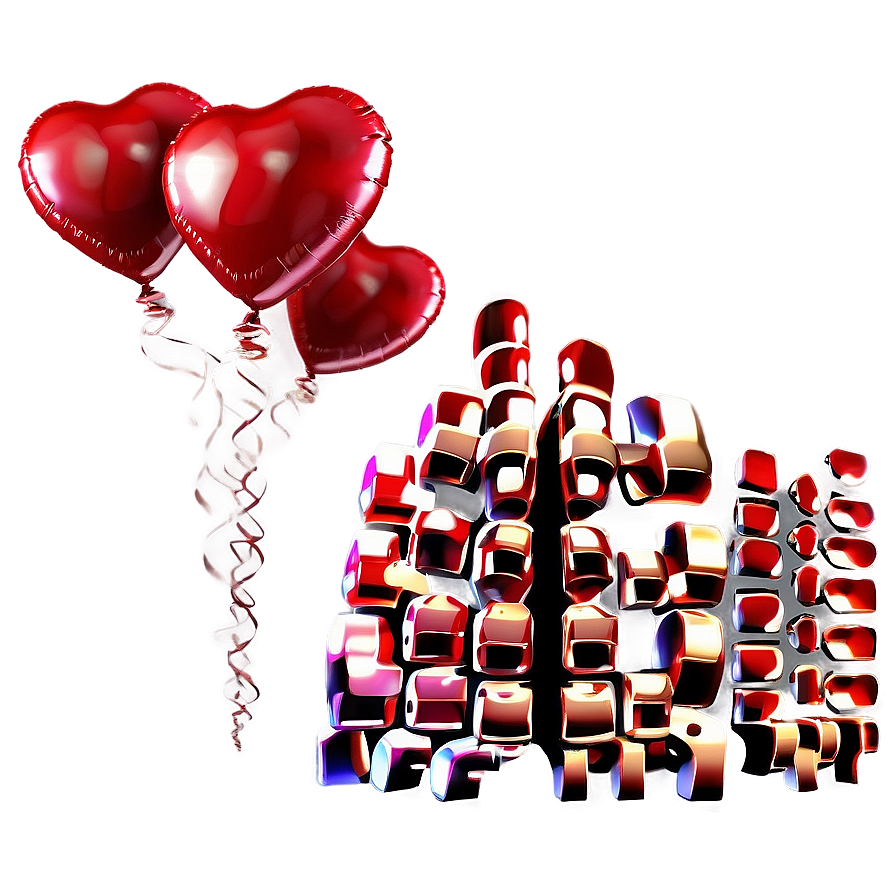 Valentine's Day Red Balloons Png 97