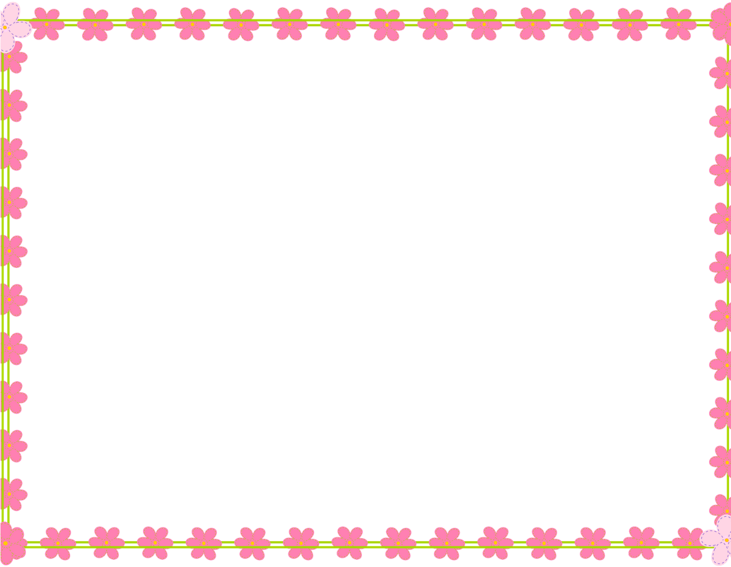 Valentines Floral Border Template