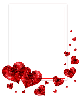 Valentines Heart Gemstone Postcard Template