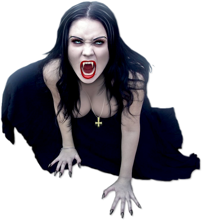 Vampire Woman Angry Expression