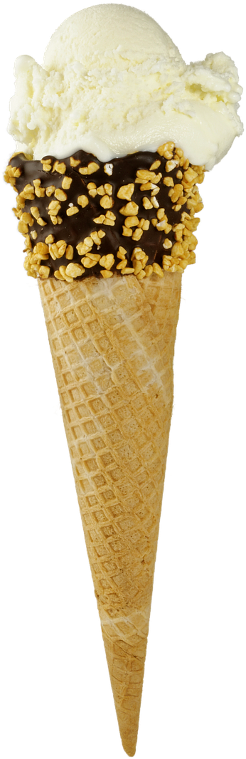 Vanilla Ice Cream Conewith Chocolateand Nuts.png