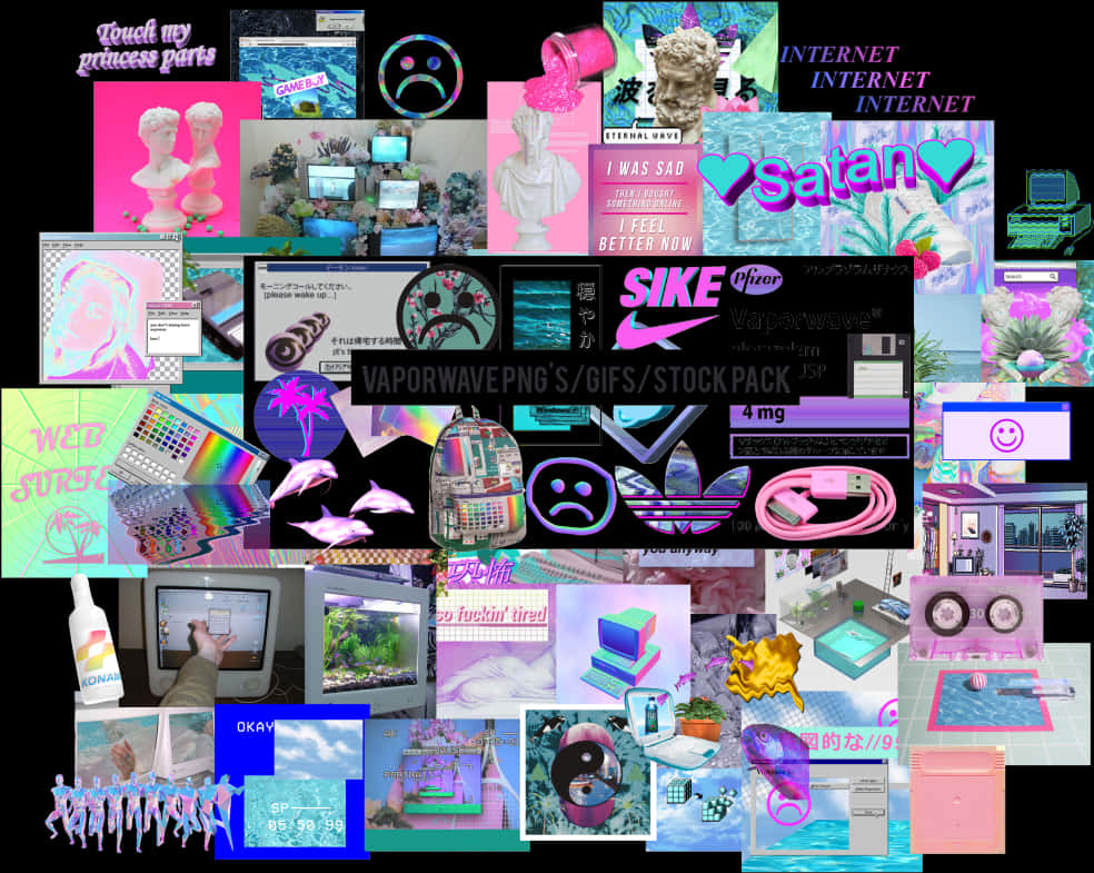 Vaporwave Collage Aesthetic