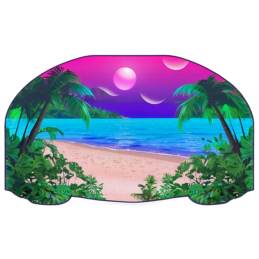 Vaporwave Ocean View Png Xgr25